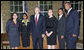 President George W. Bush stands with the 2008 Boys and Girls Clubs of America Regional Finalists for Youth of the Year Monday, Sept. 15, 2008, in the Oval Office of the White House. From left are: Felicia Arriaga, of Hendersonville, N.C.; Shonnetta Henry, of Denver; President Bush; Ashley Turner, of Portland. Ore.; Naquasia Pinchback, of Glen Cove, N.Y., and Jamaal Phillips, of St. Louis. White House photo by Chris Greenberg