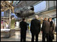 President George W. Bush views a North Atlantic whale model entitled 'Phoenix' in the new Sant Ocean Hall as he is escorted by Christian Samper, Director of the Smithsonian Museum of Natural History, right, Friday, Sept. 26, 2008, during his visit to the Smithsonian Museum of Natural History in Washington, D.C. President Bush is joined by Chief Justice of the Supreme Court John Roberts, far left, and Wayne Clough, Secretary of the Smithsonian Institution, left. White House photo by Eric Draper