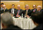 President George W. Bush delivers remarks during a meeting of G-20 Finance Ministers and Central Bank Governors Saturday, Oct. 11, 2008, in Washington, D.C. President Bush is joined by from left to right, Federal Reserve Chairman Ben Bernanke, Treasury Secretary Henry Paulson, Brazilian Minister of Finance Guido Mantega and Central Bank President Henrique Meirelles. White House photo by Chris Greenberg