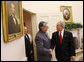 President George W. Bush welcomes President Fernando Lugo of Paraguay to the Oval Office, Monday, Oct. 27, 2008, for their meeting at the White House. White House photo by Eric Draper