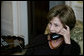 Mrs. Laura Bush speaks on the phone with Michelle Obama Wednesday, Nov. 5, 2008 in the family residence at the White House. Mrs. Bush assured Mrs. Obama that they will enjoy living at the White House, and that it is a wonderful place to raise a family. Also Mrs. Bush extended an invitation to the Obama family to visit the White House. White House photo by Joyce N. Boghosian