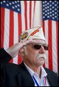 Veteran Lloyd Gibbs of the Army/Navy Union USA salutes Tuesday, Nov. 11, 2008, during Veterans Day ceremonies at Arlington National Cemetery in Arlington, Va. White House photo by David Bohrer