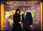 President George W. Bush welcomes Argentina President Cristina Fernandez de Kirchner to the Summit on Financial Markets and the World Economy Saturday, Nov. 15, 2008, at the National Building Museum in Washington, D.C. White House photo by Chris Greenberg
