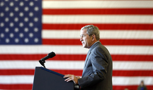 President George W. Bush addresses the troops Tuesday, Nov. 25, 2008, during his visit to Fort Campbell, Ky. "In Iraq, Afghanistan, and beyond, our men and women in uniform have done everything we have asked of them and more," said the President. "You've earned the thanks of every American." White House photo by Eric Draper