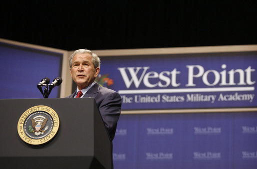 President George W. Bush addresses his remarks to West Point cadets Tuesday, Dec, 9, 2008, at the United States Military Academy in West Point, N.Y. White House photo by Eric Draper