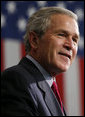 President George W. Bush delivers remarks Sept. 21, 2006, in Tampa, Fla. White House photo by Paul Morse