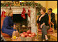 Mrs. Laura Bush meets Tuesday, Dec. 16, 2008, with Mrs. Ana Ligia Mixco Sol de Saca, wife of El Salvador's President Elias Antonio Saca, during Mrs. Saca's visit to the White House Residence. White House photo by Shealah Craighead
