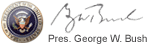 Seal of the President of the United States, George W. Bush signature