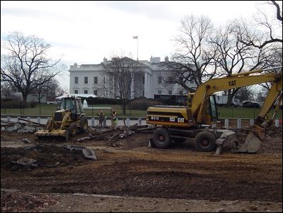 South view across Pennsylvania Avenue during trolley track removal