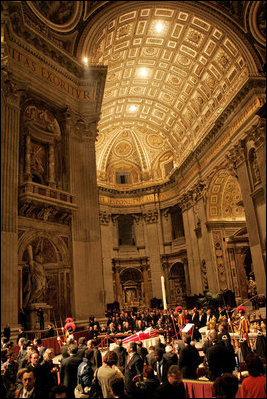 Mourners pay their respects to Pope John Paul II at St. Peter's Basilica at the Vatican in Rome Wednesday, April 6, 2005.