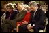 President George W. Bush and Laura Bush bow their heads in prayer during a ceremony marking today as the National Day of Prayer in the East Room Thursday, May 1, 2003. "Today we recognize the many ways our country has been blessed, and we acknowledge the source of those blessings. Millions of Americans seek guidance every day in prayer to the Almighty God. I am one of them," said the President in his remarks.