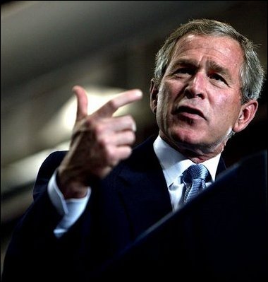 "Let's get tax relief to the American people as quickly as possible," said President George W. Bush emphasizing the need for tax relief during his remarks at Airlite Plastics in Omaha, Neb., Monday, May 12, 2003. 
