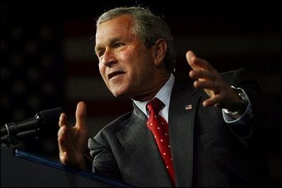 President George W. Bush delivers remarks on his Jobs and Growth Plan at the Indiana State Fairgrounds in Indianapolis, Ind., Tuesday, May 13, 2003. 