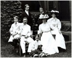 President Theodore Roosevelt and his family lived at the White House from 1901 to 1909. They are pictured here at their home in Sagamore Hill.