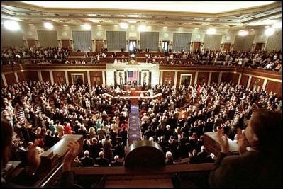 After listening to President Fox's address to a joint session of Congress on Capitol Hill, American statesman and onlookers alike raise the roof with a standing ovation and thunderous applause. "I think President Fox did a magnificent job," exclaimed Senator Trent Lott. "A boffo performance. Viva, Fox!" 