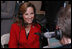 Fran Townsend, Assistant to the President for Homeland Security, talks with a radio journalist during the White House Radio Day Tuesday, Oct. 24, 2006.