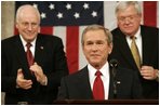 President George W. Bush delivers his fourth State of the Union Address at the U.S. Capitol, Wednesday, Feb. 2, 2005 
