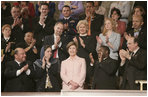 Laura Bush is applauded as she is introduced Tuesday evening, Jan. 31, 2006 during the State of the Union Address at United States Capitol in Washington.