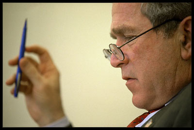 President Bush prepares for State of the Union speech. White House photo by Eric Draper