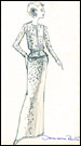 Sketch of the Oscar de la Renta evening gown.
