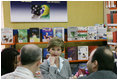 Laura Bush participates in a roundtable discussion at Biblioteca Demonstrativa de Brasilia in Brasilla, Brazil. The biblioteca is the only public library in Brasilla.