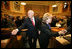 Vice President Dick Cheney and Mrs. Lynne Cheney shake hands with members of the Wyoming State Legislature as they depart the State Capitol, Friday, February 17, 2006.