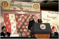 Vice President Dick Cheney delivers remarks to the 46th Annual American Legion Washington Conference, Tuesday, February 28, 2006. The Vice President addressed the global war on terror as well as the administration's goal of enhancing quality healthcare and service to veterans.