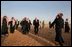 Vice President Dick Cheney and King Abdullah make their way through Saudi sands on the way to the King's desert camp outside Riyadh, Tuesday January 17, 2006.