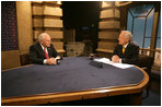 Vice President Dick Cheney talks with Bob Schieffer during an interview on CBS's Face the Nation at CBS studios in Washington, Sunday, March 19, 2006.