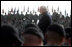 Vice President Dick Cheney stands amidst some 8,500 troops, Wednesday, October 4, 2006, during a rally at Fort Hood, Texas. Fort Hood is the largest active duty armored post in the United States Armed Services and supports two full armored divisions, the 1st Cavalry Division and 4th Infantry Division (Mechanized).