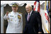 Vice President Dick Cheney talks with Vice Chairman of the Joint Chiefs of Staff Admiral Edmund P. Giambastiani, Jr., Friday, June 27, 2007, during a retirement ceremony for "Admiral G" in Annapolis, Md. Admiral Giambastiani has served in the U.S. Navy for 37 years.