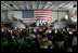 Vice President Dick Cheney addresses U.S. troops during a rally, Friday, May 11, 2007, aboard the aircraft carrier USS John C. Stennis in the Persian Gulf. "I've been around for a while -- so long, in fact, that I even knew Senator John Stennis personally," said the Vice President, adding, "but I've never been more proud of the United States military than I am today. It's an incredibly challenging time for the country, and there's serious work being done on many fronts. You're doing all that we ask of you, and you're doing it with skill and with honor." 