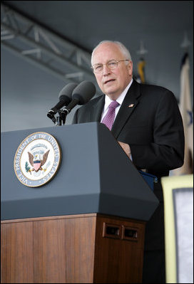 Vice President Dick Cheney delivers the commencement address Saturday, May 26, 2007, during graduation ceremonies at the U.S. Military Academy in West Point, N.Y. The Vice President remarked, "There's a saying here -- that 'much of the history we teach was made by the people we taught.' By training the senior leadership of the Army, this institution has been absolutely critical to fighting and winning America's wars. If there had never been a Long Gray Line, I doubt that America would still be a free nation today." 