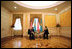 Vice President Dick Cheney talks with Kazakh President Nursultan Nazarbayev in a one-on-one meeting at the Presidential Palace in Astana, Kazakhstan, Friday, May 5, 2006. The two leaders discussed democratic pursuits, energy production, trade and Kazakhstan's developing role in Central Asia relations.