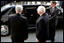 Vice President Dick Cheney, right, and Lithuanian President Valdus Adamkus pose for the media during the Vice President's arrival to the Presidential Palace, Wednesday, May 3, 2006 in Vilnius, Lithuania.