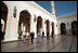 During his visit to Muscat, Oman, Vice President Dick Cheney passes under pointed arches and ornate engravings during a tour of the country's massive Grand Mosque, which spans an area of about 25 square miles, March 16.