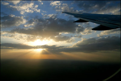 A sunset over Saudi skies is seen from Air Force Two Saturday, May 12, 2007, while en route to Tabuk, Saudi Arabia where Vice President Dick Cheney will meet with King Abdullah bin Abdul Al-Aziz.