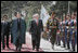 Vice President Dick Cheney, accompanied by President Hamid Karzai of Afghanistan, reviews an honor guard upon his arrival to Kabul Thursday, March 20, 2008. The Vice President's visit to Afghanistan is the third stop on a 10-day trip to the Middle East and Turkey. 