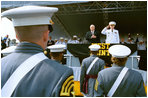 Vice President Dick Cheney stands with the West Point graduating class of 2003 for the National Anthem at the U.S. Military Academy Commencement Ceremony in West Point, NY, May 31, 2003.