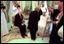 Vice President Dick Cheney and Lynne Cheney greet King Fahd of Saudi Arabia in Jeddah, Saudi Arabia, March 16.