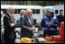 During a visit to the Federal Law Enforcement Training Center in Glyco, Georgia, Vice President Dick Cheney and Department of Homeland Security Secretary Michael Chertoff are shown some of the kinds of equipment used by emergency workers in the event of a chemical or biological attack May 2, 2005.
